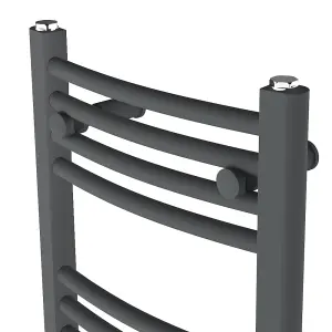 Rinse Curved Bathroom Heated Towel Rail Warmer Radiator Central Heating Anthracite - 700x400mm