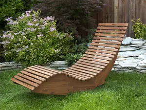 Sun Lounger Wood Light Wood BRESCIA