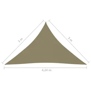 Berkfield Sunshade Sail Oxford Fabric Triangular 3x3x4.24 m Beige