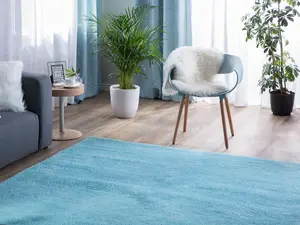 Shaggy Area Rug 140 x 200 cm Blue DEMRE