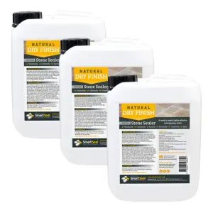 Smartseal Stone Sealer, Sandstone Sealer, Natural Stone Sealer, Dry Invisible, Impregnating, for Limestone, Slate, & More, 3x5L