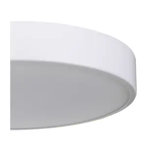 GoodHome Wapta Flush Matt Metal & plastic White Bathroom LED Ceiling light