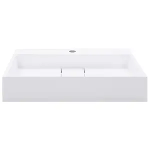 Belfry Bathroom Matanna White Ceramic Rectangular Sink 1 tap hole / 600 x 380 x 110 mm