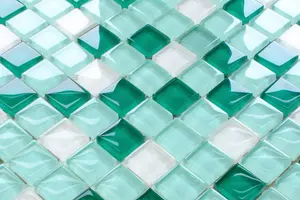 Glass mosaic on mesh for bathroom or kitchen 300mm x 300mm - Winter frost