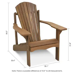 Furinno Tioman Hardwood Adirondack Patio Chair in Teak Oil, Natural