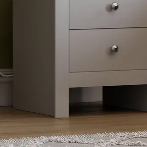 Morley 2 Drawer Bedside Table Grey