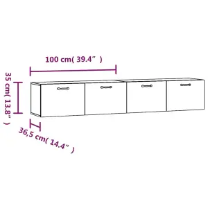 Berkfield Wall Cabinets 2 pcs Smoked Oak 100x36.5x35 cm Engineered Wood