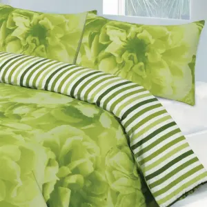 Roses Lime Duvet Cover Set, Size King