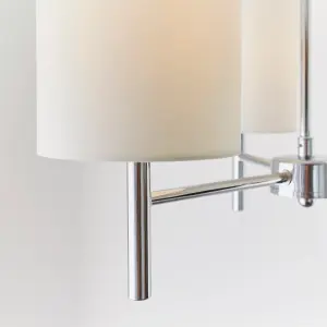 Anson Lighting Phoenix 3lt Semi Flush light finished in Chrome plate and vintage white fabric