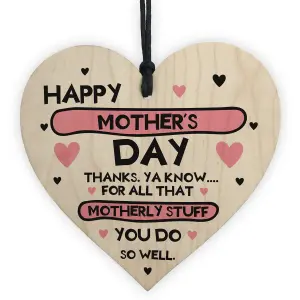 FUNNY Gift For Mothers Day Wood Heart Mum Gift From Daughter Son Joke Gift