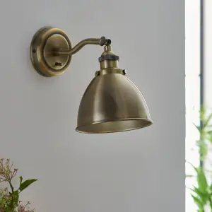 Sturton Antique Brass Modern Industrial 1 Light Wall Light