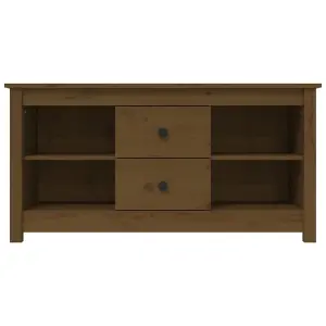 Berkfield TV Cabinet Honey Brown 103x36.5x52 cm Solid Wood Pine