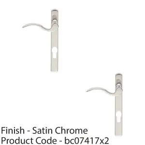 2 PACK - Multi-Point Locking Door Handle - EURO PROFILE - Slim Satin Chrome LEFT HAND