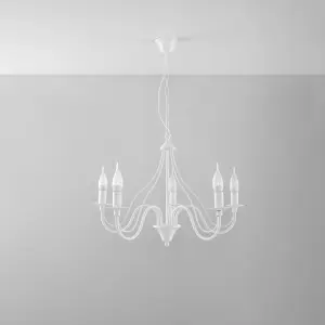 Minerwa Steel White 5 Light Classic Chandelier