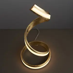 Luminosa Aria Integrated Led Table Lamp Gold Leaf, White Acrylic