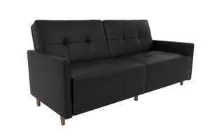 Andora sprung sofa bed in faux leather black