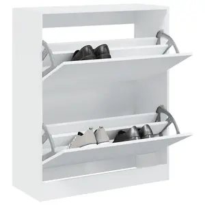 Shoe Cabinet White 80x34x96.5 cm Engineered Wood