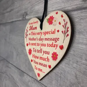 Red Ocean Lovely Mum Mothers Day Plaque Gift For Mum  Mothers Day Gift From Daughter Son  Mum Keepsake Gifts