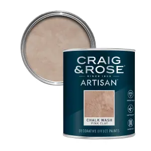 Craig & Rose Artisan Pink Clay Chalky effect Topcoat Chalkwash paint, 750ml