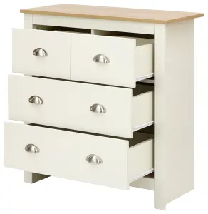 GFW Lancaster 2+2 Drawer Chest Cream