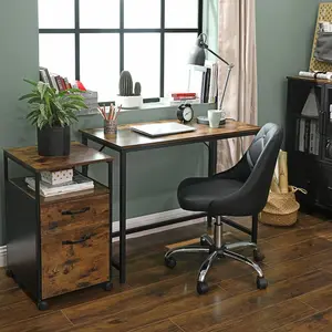 Jana Desk Rustic Brown/Black / 76cm H x 100cm W x 50cm D