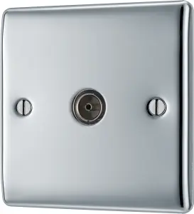 BG Chrome Semi-flush Single TV socket