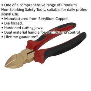 200mm Non-Sparking Diagonal Cutting Pliers with Hardened Jaws for Precision Cutting