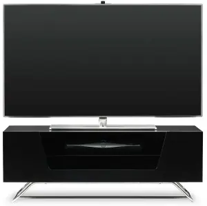 Chromium TV-Stand with 1 Flap Black CRO2-1000CB-BLK