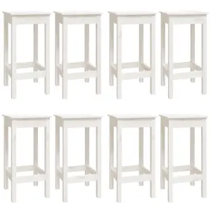 Berkfield 9 Piece Bar Set White Solid Wood Pine