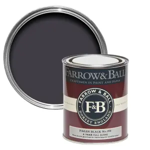 Farrow & Ball Interior Paean black Gloss Metal & wood paint, 750ml