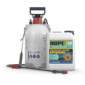 NOPE Spider Killer Spray - 5L & Sprayer - Contact Killer For all Types of Spiders. Odourless, for Indoor and Outdoor Use