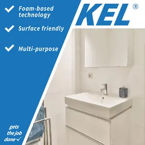 KEL - Limescale Remover Foam Spray, Removes Stains & Deposits from Shower Heads, Taps, Baths & Screens - 500ml