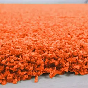 Abaseen 120x170 cm Orange Shaggy Rug - Soft Touch Thick Pile Modern Rugs - Washable Area Rugs for Home and Office