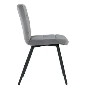 Leann Tufted Velvet Upholstered Back Side Chair (Set of 2) Grey Velvet