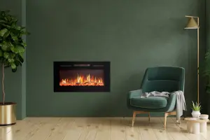 Adam Orlando Inset / Wall Mounted Electric Fire, 36 Inch