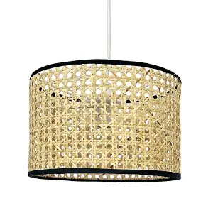 First Choice Lighting Kona Natural Rattan 25 cm Easy Fit Pendant Shades