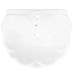 Berkfield Freestanding Basin with Pedestal Ceramic White 580x510x200mm