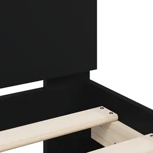 Berkfield Bed Frame without Mattress with Headboard Black 90x200 cm