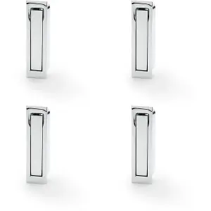 4 PACK - Flush Sliding Pocket Door Pull Handle - Polished Chrome 70mm x 19mm Finger Edge