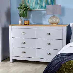 Home Source Camden 6 Drawer Chest Grey