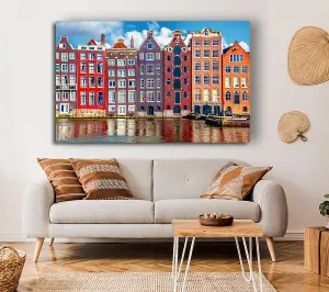 Tightly Packed Houses Canvas Print Wall Art - Medium 20 x 32 Inches