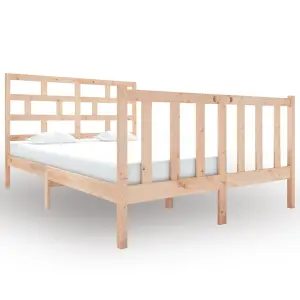 Berkfield Bed Frame Solid Wood Pine 120x190 cm 4FT Small Double