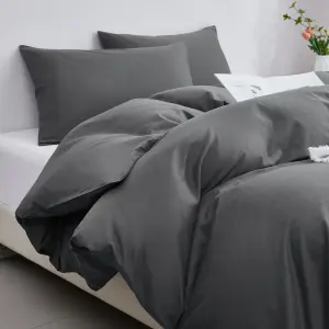 100% Egyptian Cotton 400 Thread Count Grey Duvet Cover Set