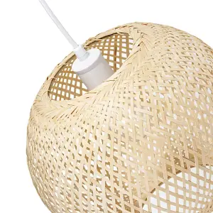 Eco Friendly Modern Spherical Cage Design Bamboo Strapping Pendant Lamp Shade