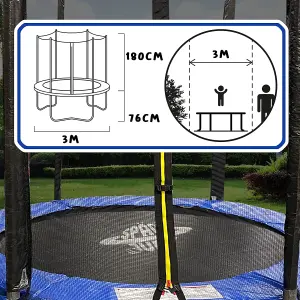 8FT Trampoline With Outer Netting in Blue