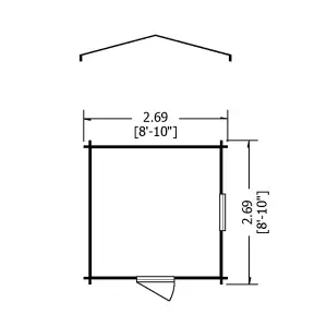 Shire Danbury 9x9 Log Cabin 19mm Logs