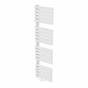 Right Radiators Prefilled Electric Heated Towel Rail Flat Panel Ladder Warmer Rads - 1800x500mm White