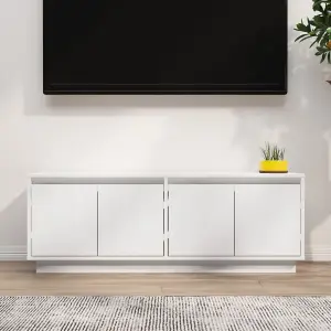 Berkfield TV Cabinet White 110x34x40 cm Solid Wood Pine