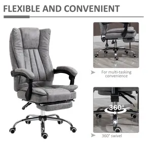 Vinsetto Executive Office Chair Computer Desk Chair for Home w/ Footrest, Grey