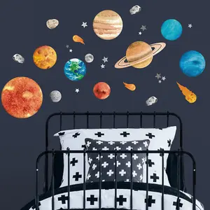 Solar System Wall Sticker Pack Children's Bedroom Nursery Playroom Décor Self-Adhesive Removable